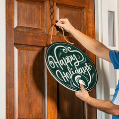 Michigan State University Holiday Round Door Décor with Hanging Rope,