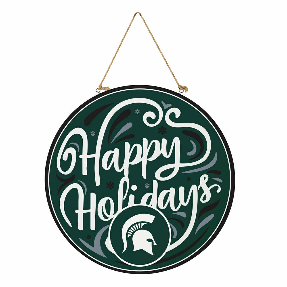 Michigan State University Holiday Round Door Décor with Hanging Rope,