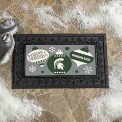 Michigan State University Holiday Flocked Coir Sassafras Switch Mat, 2