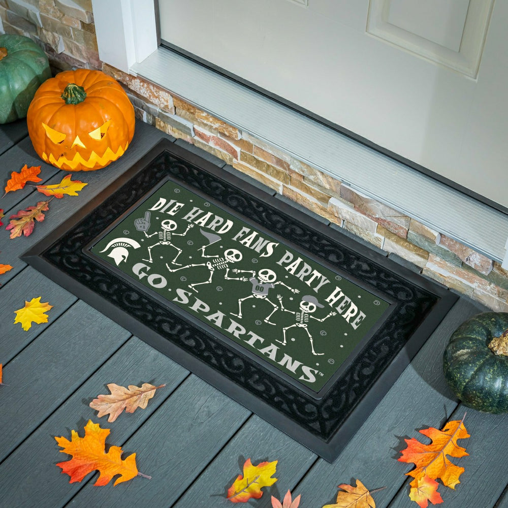Michigan State University Flocked Coir Halloween Sassafras Switch Mat,