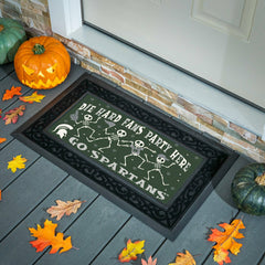 Michigan State University Flocked Coir Halloween Sassafras Switch Mat,