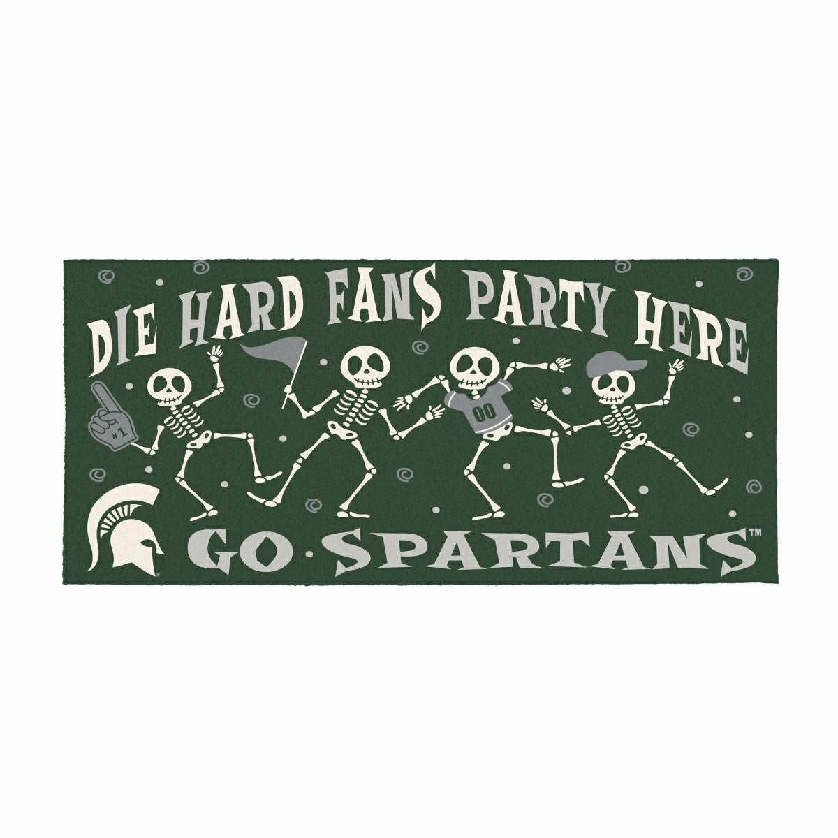 Michigan State University Flocked Coir Halloween Sassafras Switch Mat,