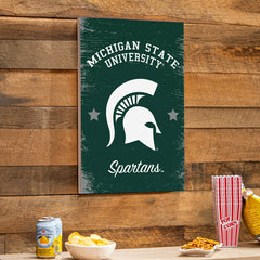 Michigan State University Wood Wall Sign, 16x24