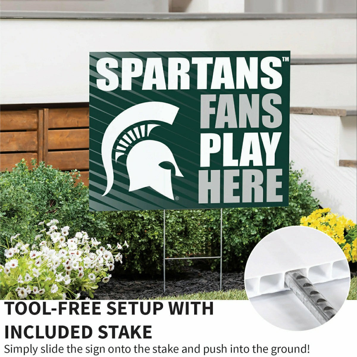 Michigan State University Coroplast Yard Sign "Fans Play Here"