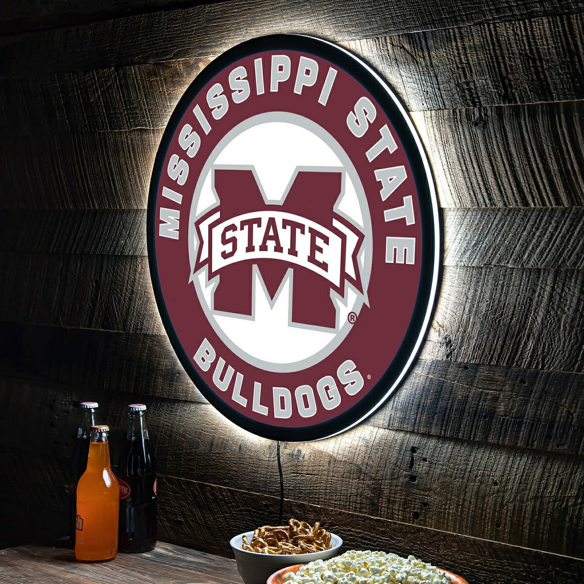 LED Wall Decor, Round, Mississippi State University