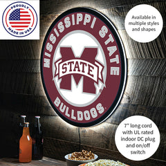 LED Wall Decor, Round, Mississippi State University