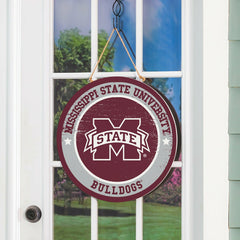 Mississippi State University Round Door Décor with Hanging Rope, 18x18