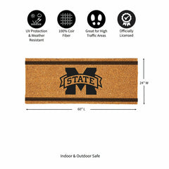 Mississippi State University Extra Large One Color Coir Mat, 60"x24"
