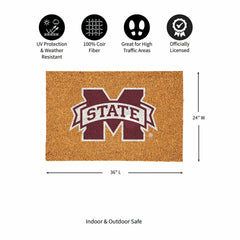 Mississippi State University Large Full Color Coir Mat, 36"x24"
