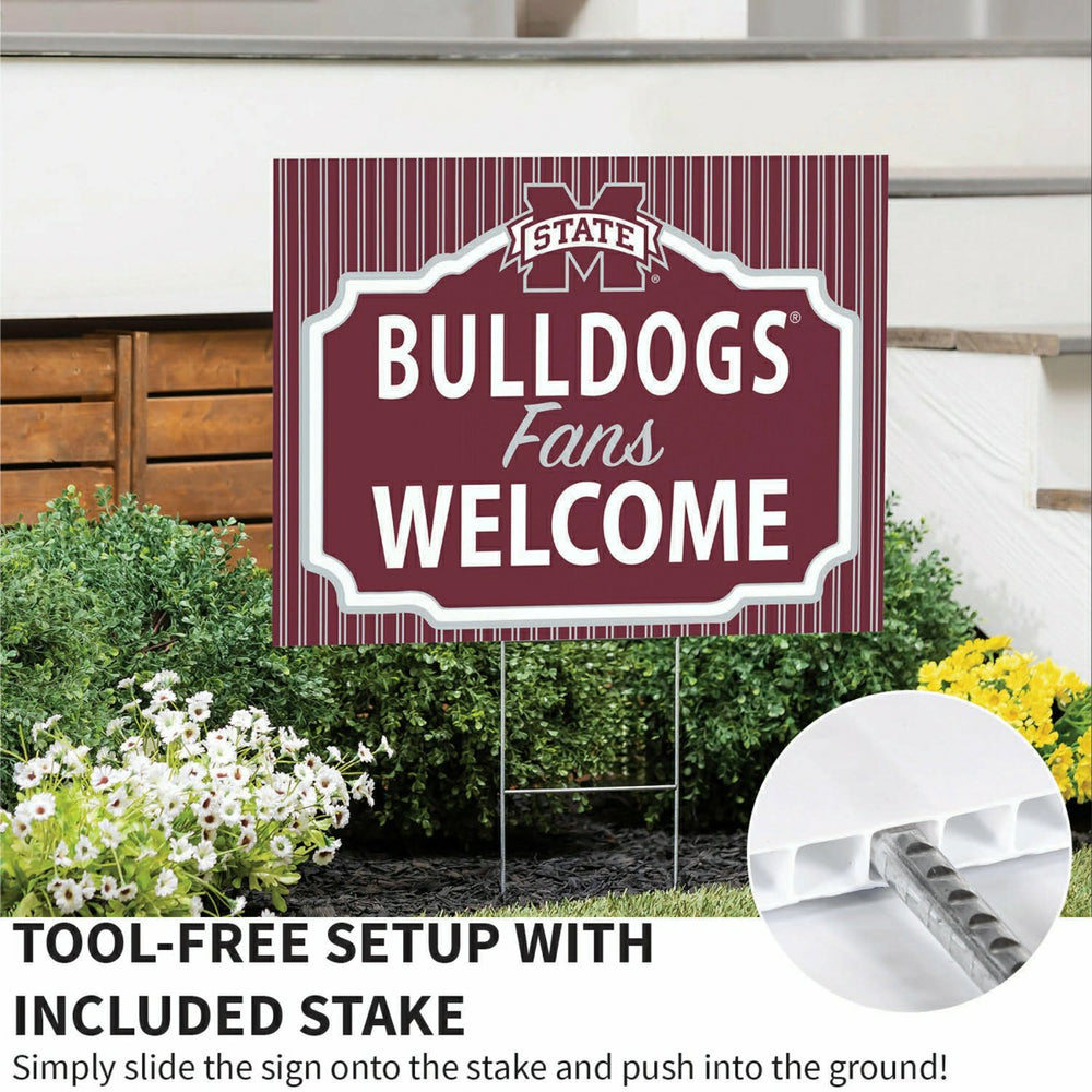 Mississippi State University Coroplast Yard Sign, "Fans Welcome"