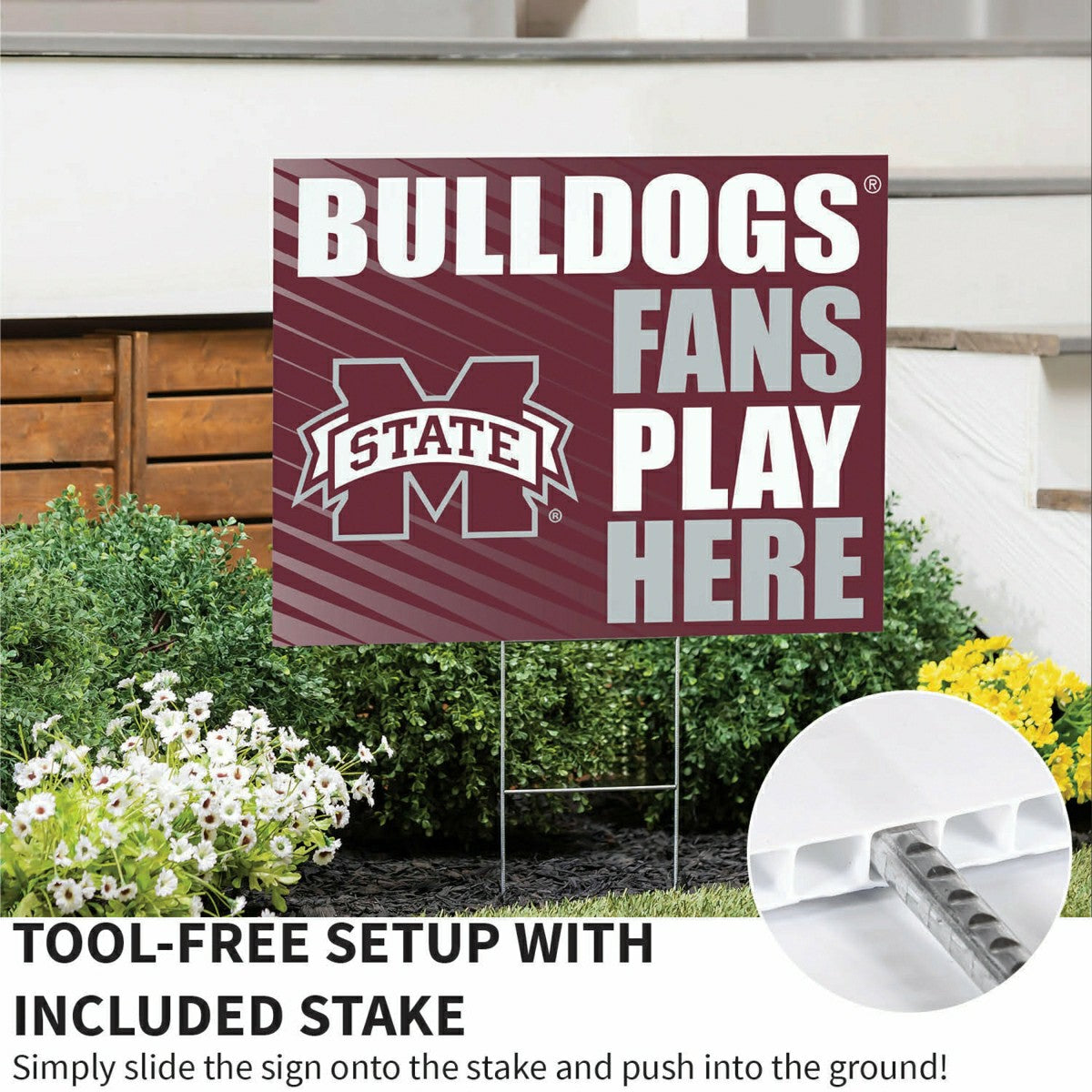 Mississippi State University Coroplast Yard Sign "Fans Play Here"