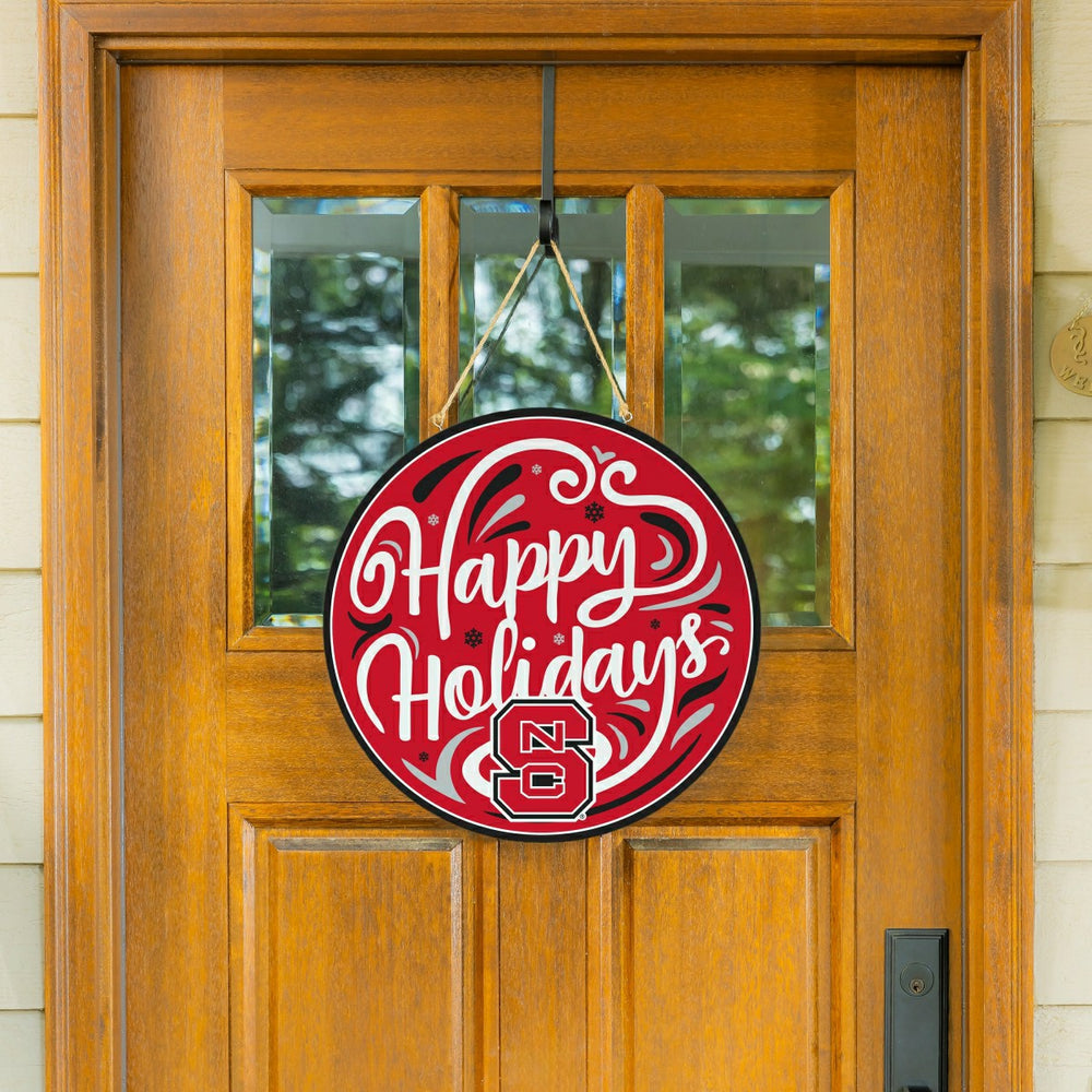 North Carolina State University Holiday Round Door Décor with Hanging