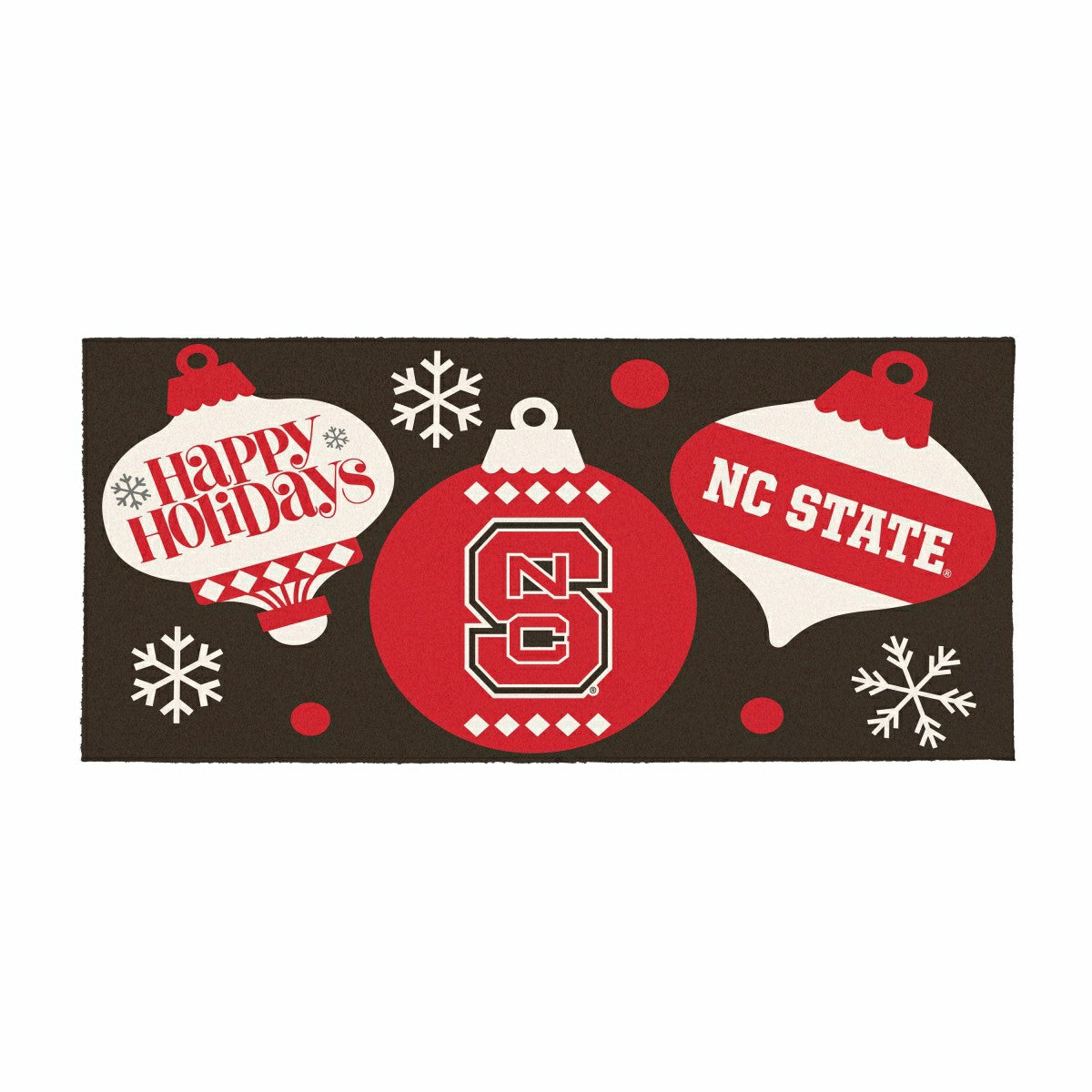 North Carolina State University Holiday Flocked Coir Sassafras Switch