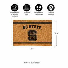 North Carolina State University Large One Color Coir Mat, 36"x24"