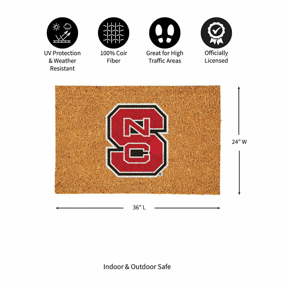 North Carolina State University Large Full Color Coir Mat, 36"x24"