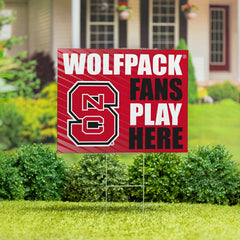 North Carolina State University Coroplast Yard Sign "Fans Play Here"