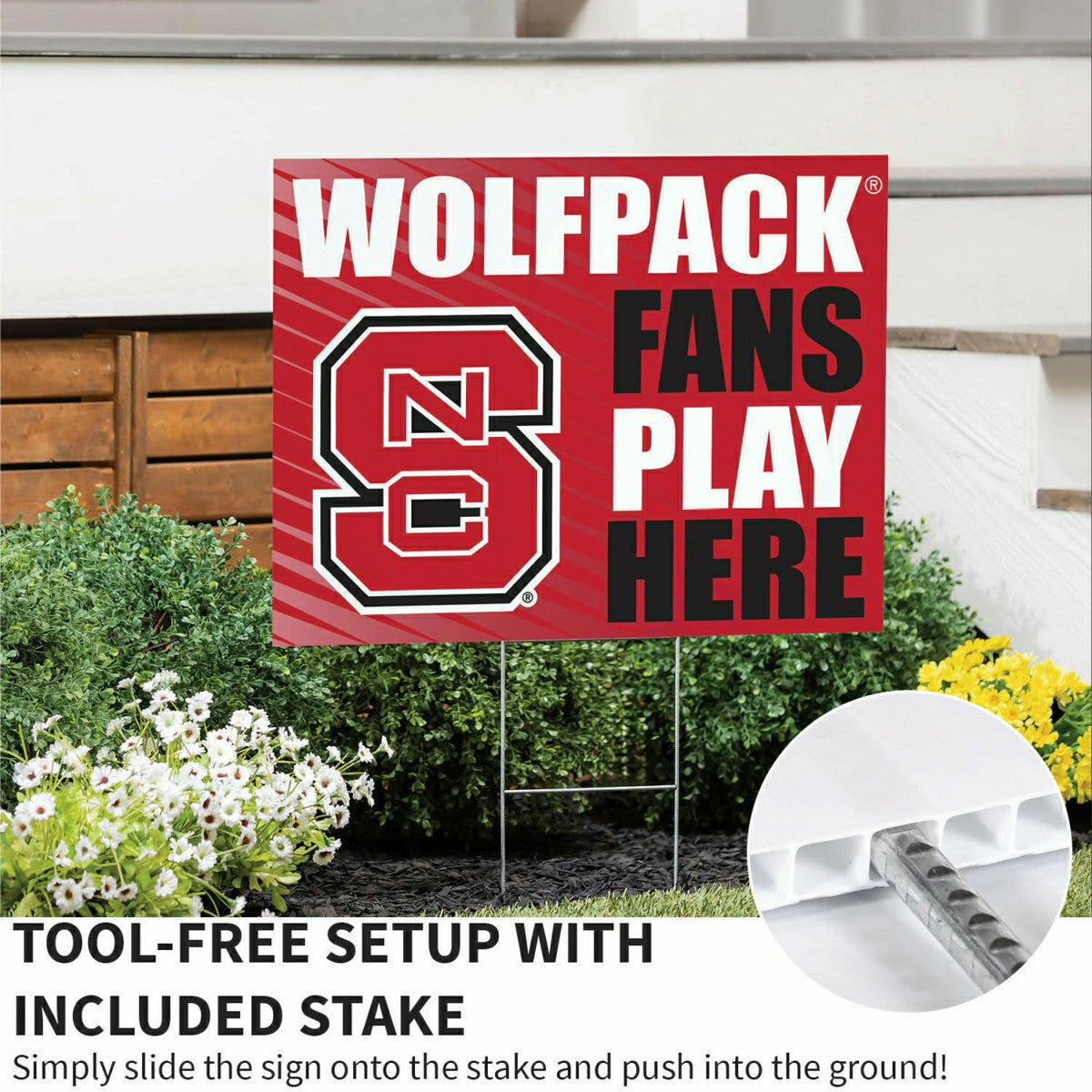North Carolina State University Coroplast Yard Sign "Fans Play Here"