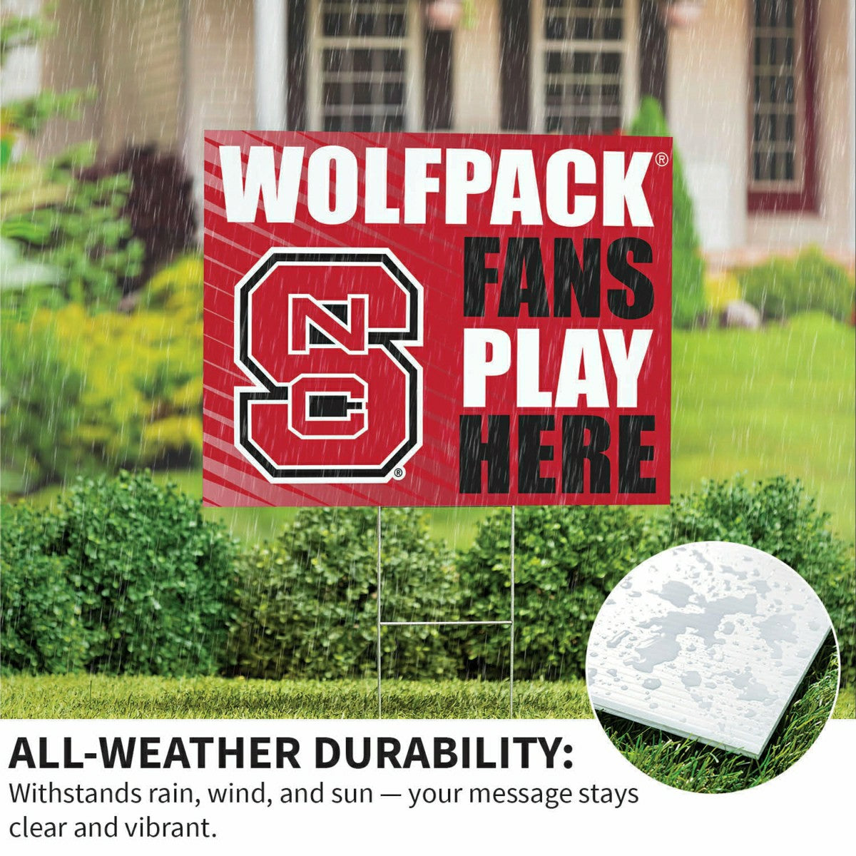 North Carolina State University Coroplast Yard Sign "Fans Play Here"