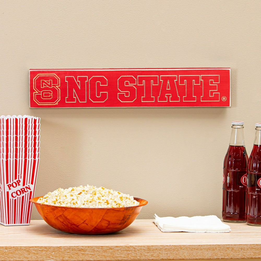 North Carolina State University Engraved Wood Sign, 3.5" x 18"