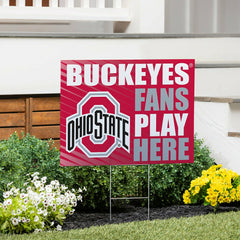 Ohio State University Coroplast Yard Sign "Fans Play Here"