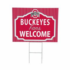 Ohio State University Coroplast Yard Sign, "Fans Welcome"