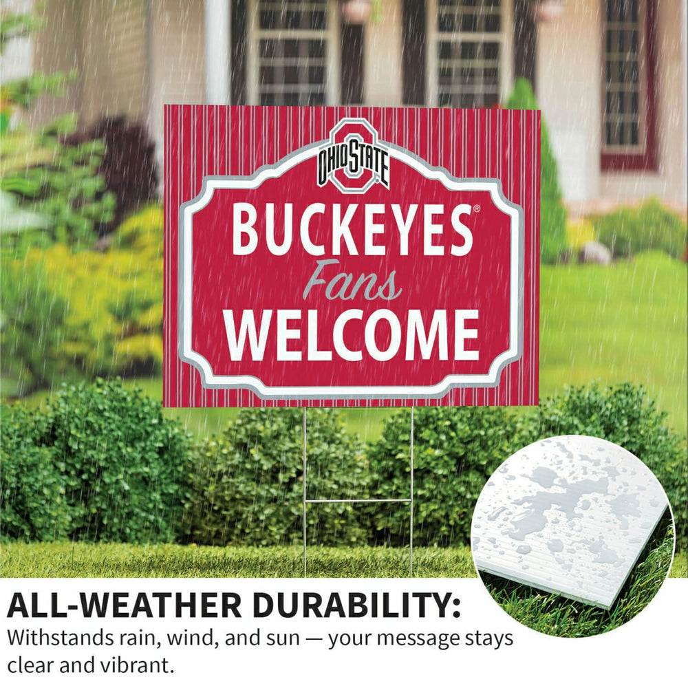 Ohio State University Coroplast Yard Sign, "Fans Welcome"