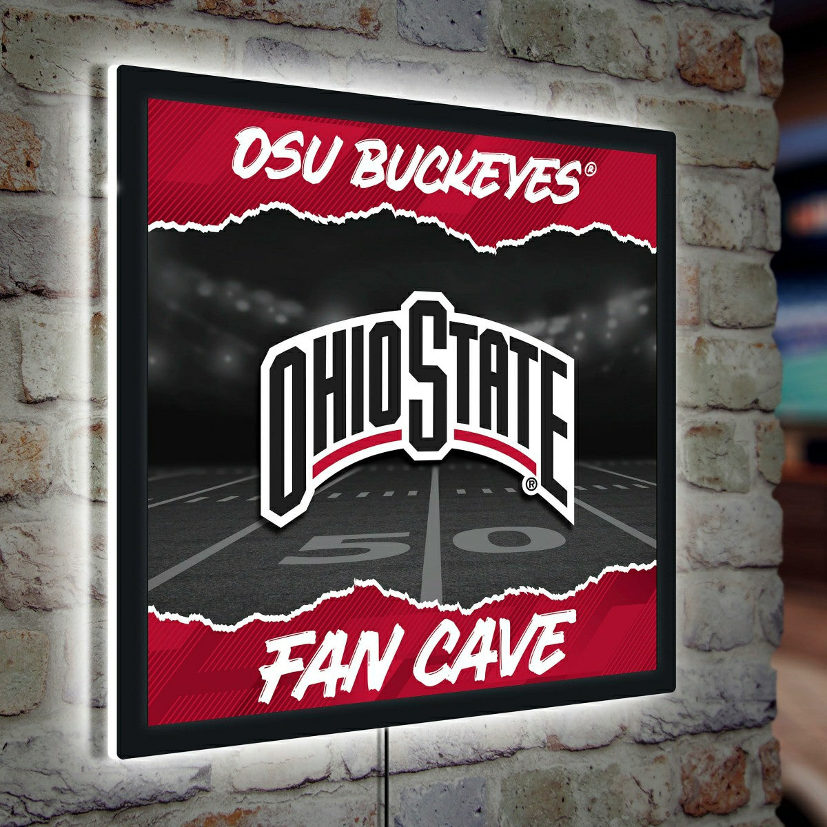 Ohio State University 23"H x 23"L LED Wall Decor, Edgelite, Square