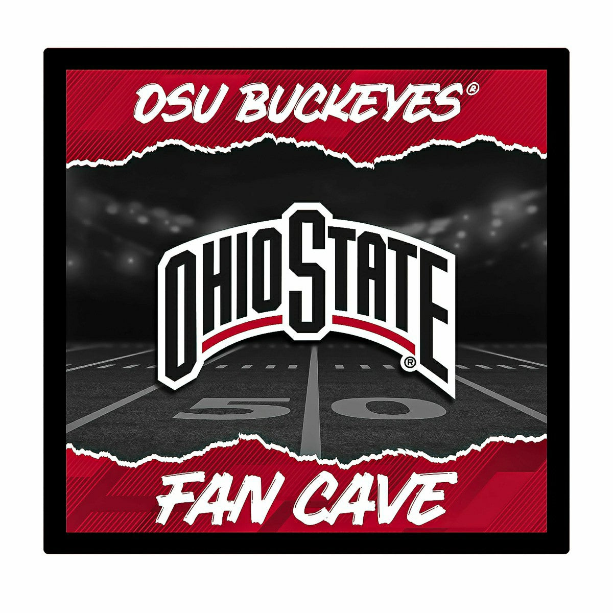 Ohio State University 23"H x 23"L LED Wall Decor, Edgelite, Square