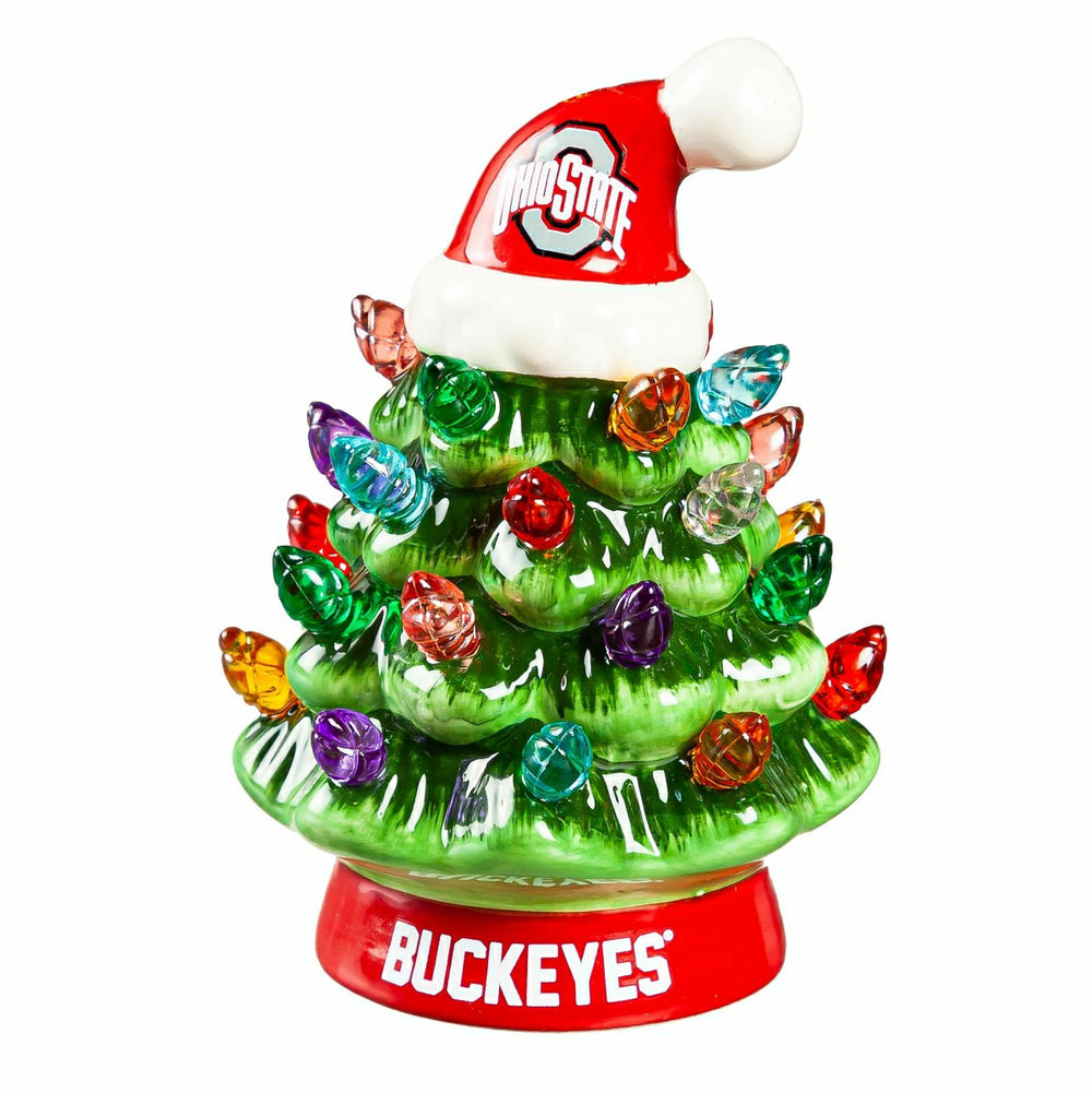 4" Mini LED Tabletop Christmas Tree, Set of 2, Ohio State University