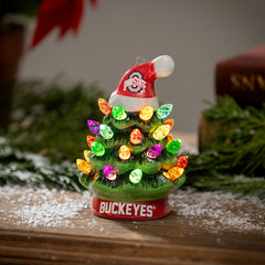 4" Mini LED Tabletop Christmas Tree, Set of 2, Ohio State University