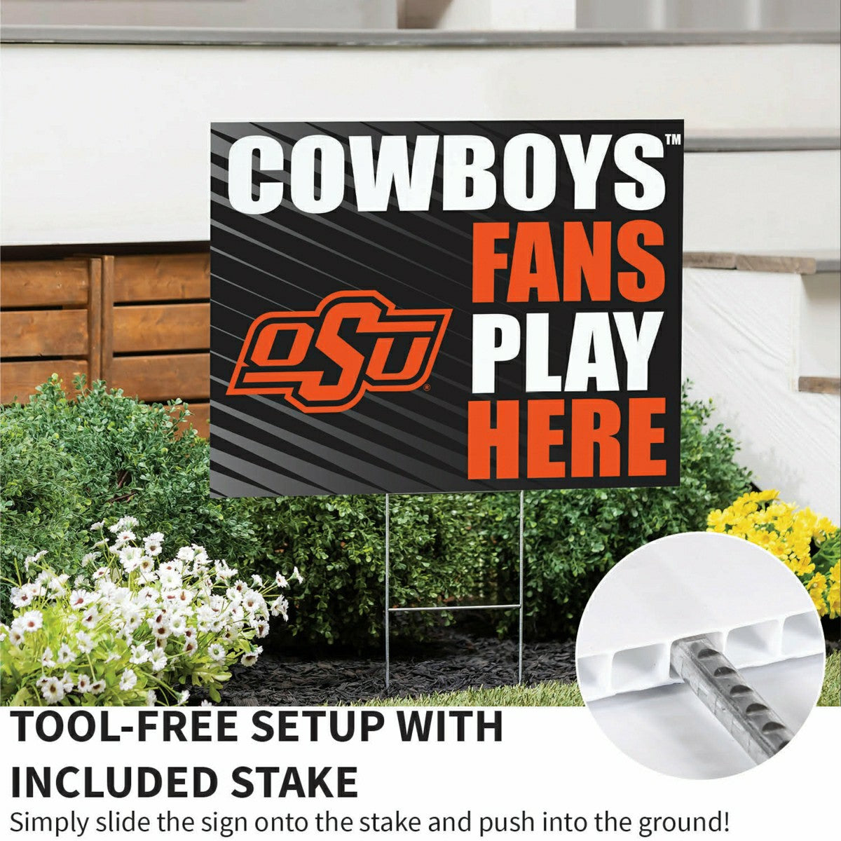 Oklahoma State University Coroplast Yard Sign "Fans Play Here"