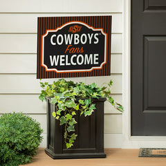 Oklahoma State University Coroplast Yard Sign, "Fans Welcome"