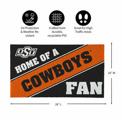 Oklahoma State University, PVC Mat COLOR, Home of a Fan