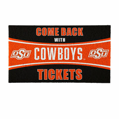 28" x 16" PVC Trapper Mat, Come Back with Tickets, Oklahoma State Univ
