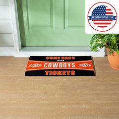 28" x 16" PVC Trapper Mat, Come Back with Tickets, Oklahoma State Univ