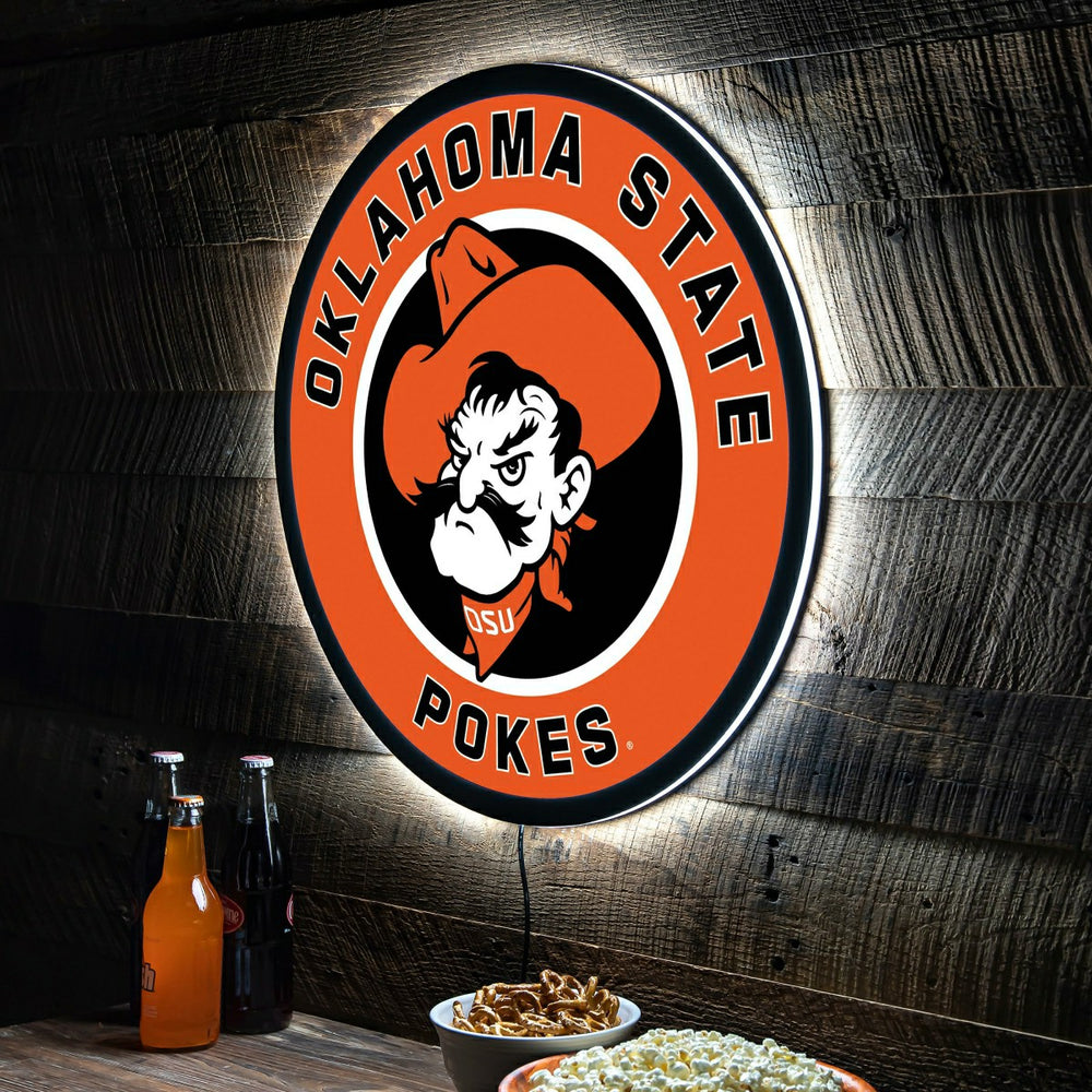 LED Wall Decor, Round, Oklahoma State University