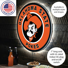LED Wall Decor, Round, Oklahoma State University