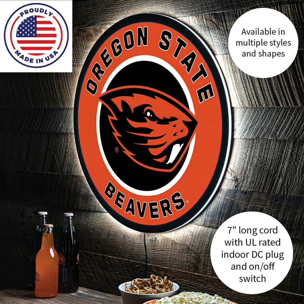 LED Wall Decor, Round, Oregon State University