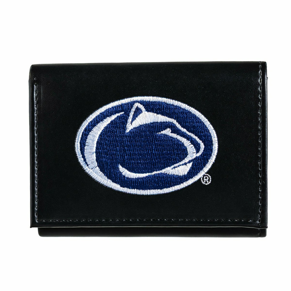Penn State Black Tri-Fold Embroidered Wallet w/ RFID Blocking