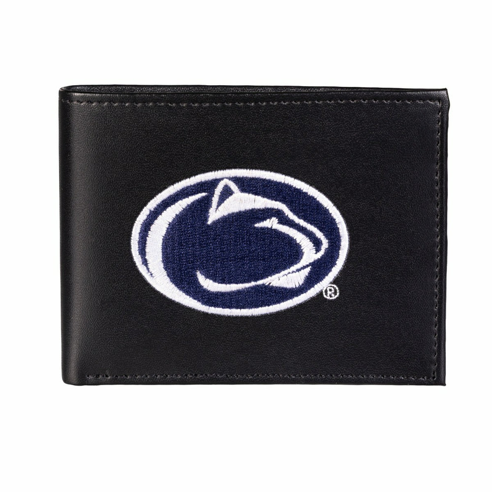 Penn State Black Bi-Fold Embroidered Wallet w/ RFID Blocking