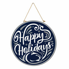 Penn State Holiday Round Door Décor with Hanging Rope, 18x18