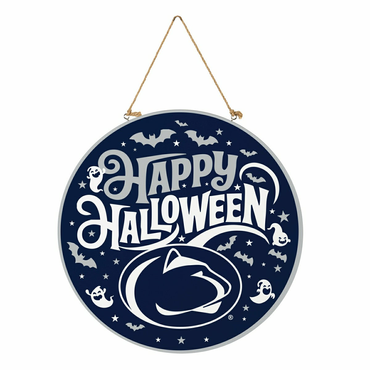 Penn State Halloween Round Door Décor with Hanging Rope, 18x18