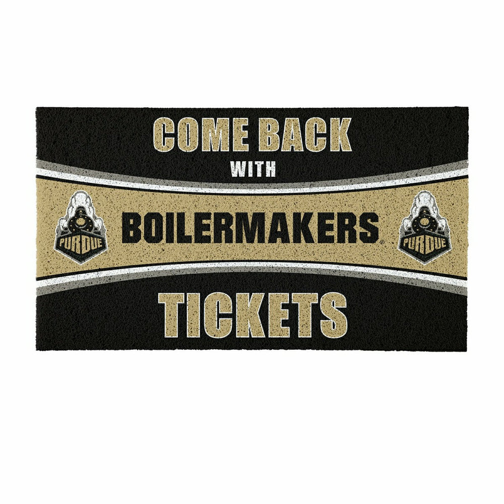 28" x 16" PVC Trapper Mat, Come Back with Tickets, Purdue University
