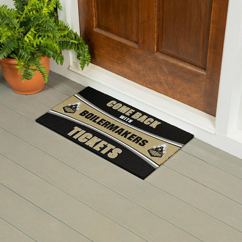 28" x 16" PVC Trapper Mat, Come Back with Tickets, Purdue University