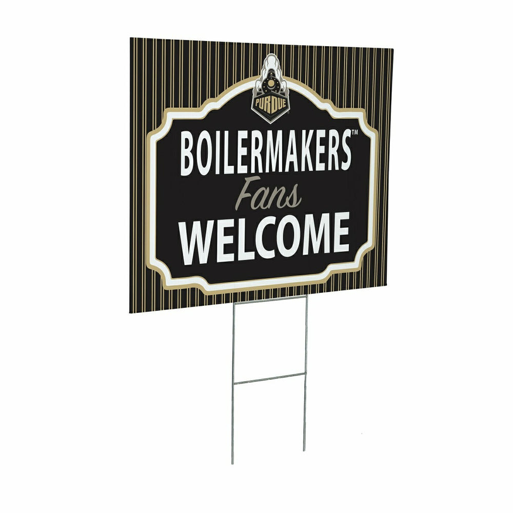 Purdue University Coroplast Yard Sign, "Fans Welcome"