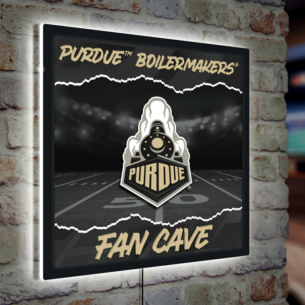 Purdue University 23"H x 23"L LED Wall Decor, Edgelite, Square