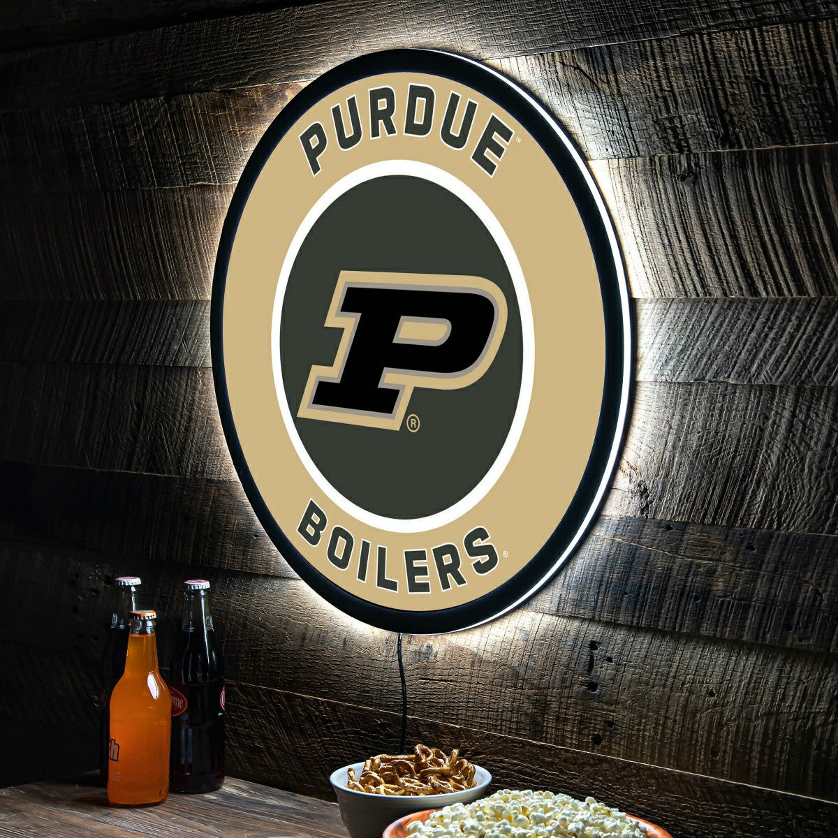 LED Wall Decor, Round, Purdue University