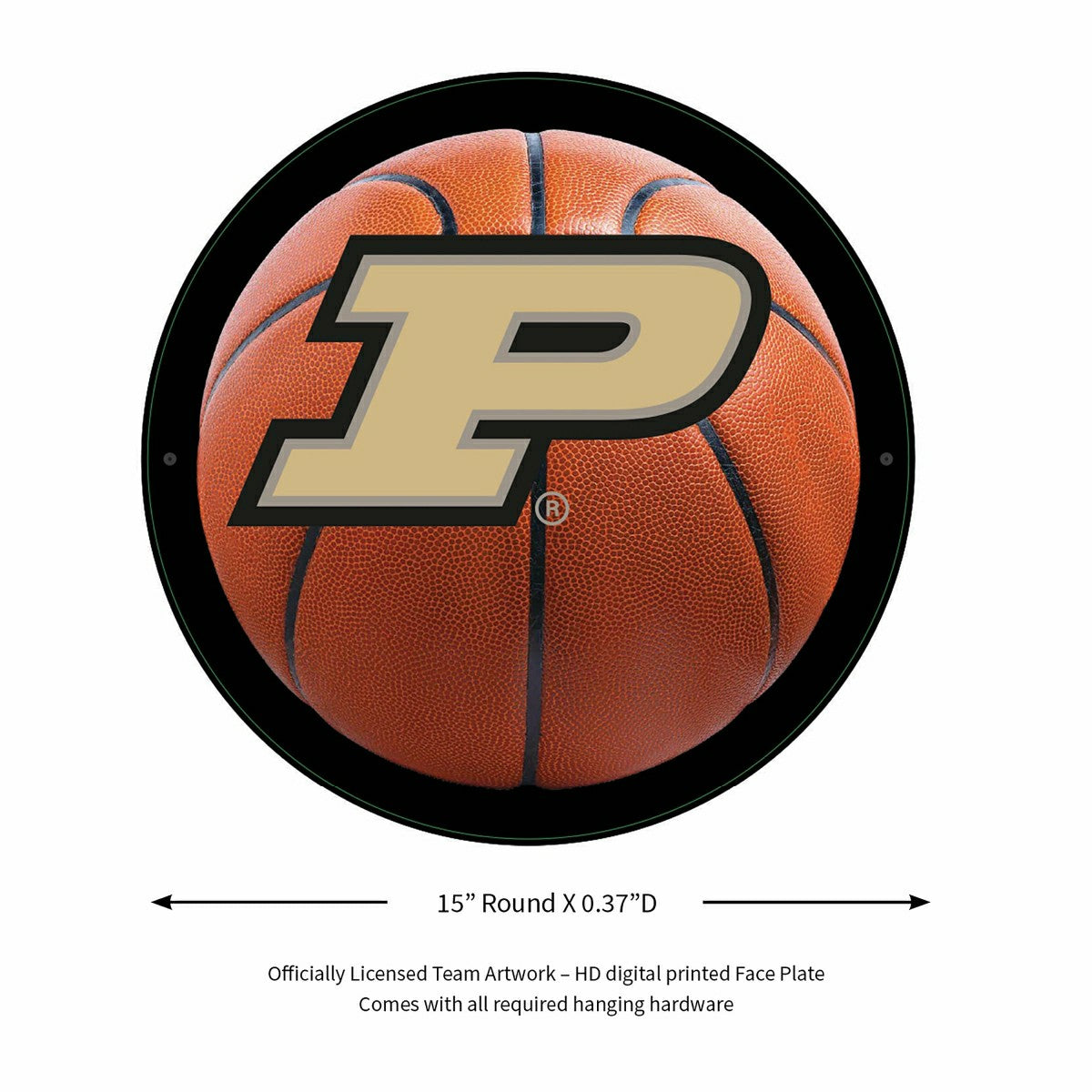 LED Wall Decor, Round, Med, Purdue University, Basketball