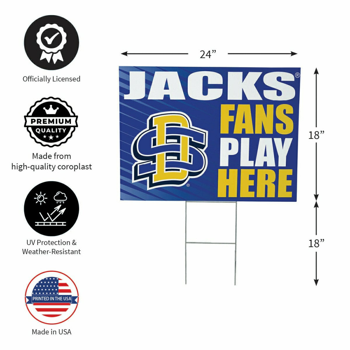 South Dakota State University Coroplast Yard Sign "Fans Play Here"