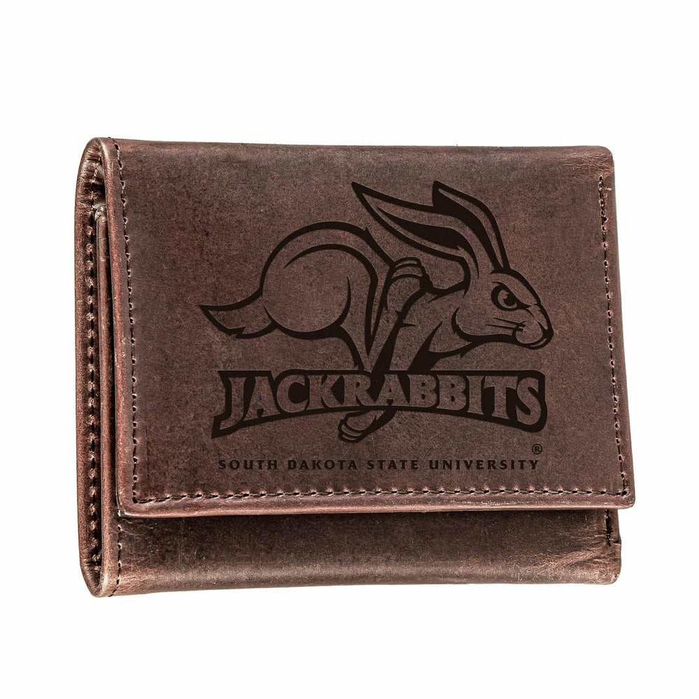 South Dakota State University, Tri-Fold Wallet, Brown, CH, 100% Genuin
